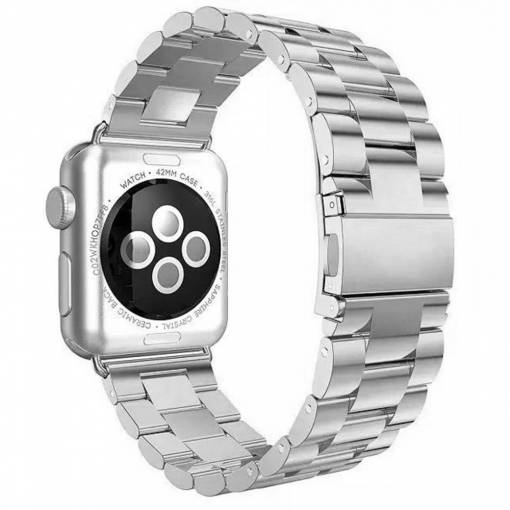 Foto - eses Kovový řemínek pro Apple Watch - Stříbrný 38mm, 40mm, 41mm