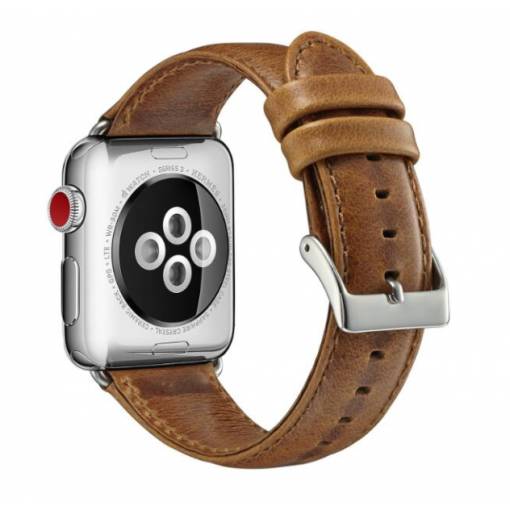 Foto - eses Kožený řemínek pro Apple Watch - Světle hnědý 42mm, 44mm, 45mm, 49mm