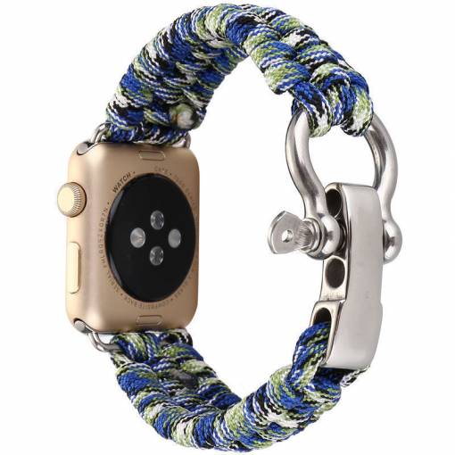 Foto - eses nylonový řemínek pro Apple Watch modrá kamufláž 42mm/44mm/45mm