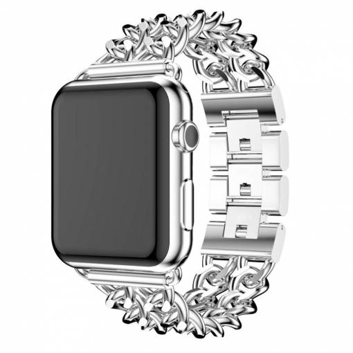 Foto - eses Kovový řetízkový řemínek pro Apple Watch - Stříbrný 38mm, 40mm, 41mm