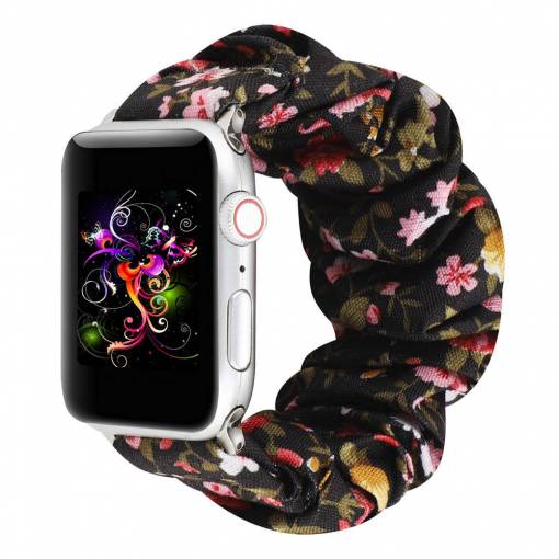 Foto - eses Elastický řemínek pro Apple Watch - Květinový 42mm, 44mm, 45mm, 49mm