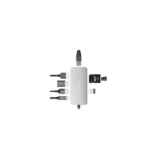 Foto - ROCK USB-C (Thunderbolt 3) adaptér/HUB 8v1