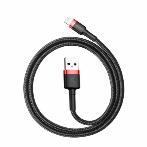 Foto - Baseus odolný lightning kabel 0,5 m - černo-červená