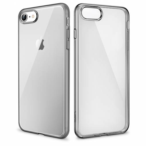Foto - Silikonový kryt Premium na iPhone SE 2020/ 7/ 8 - černá transparentní