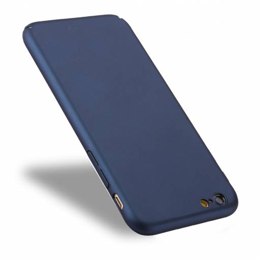 Foto - Pogumovaný plastový kryt na iPhone 6/ 6S - tmavě modrá