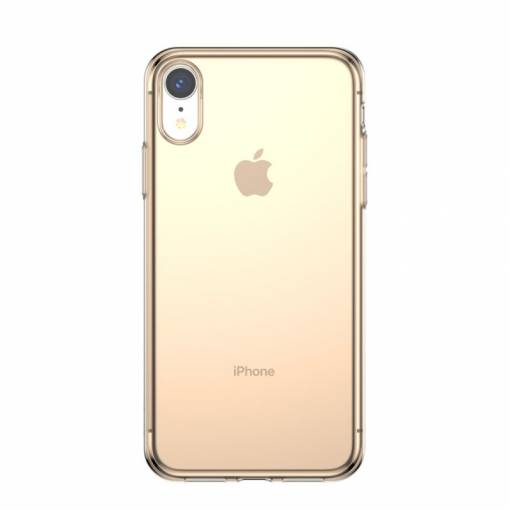 Foto - Silikonový kryt Baseus na iPhone XR - zlatá transparentní
