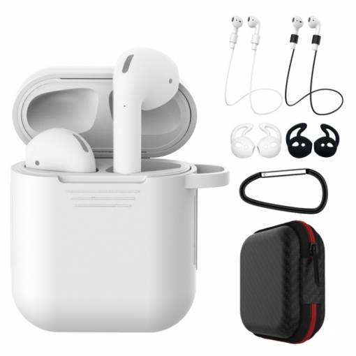 Foto - Silikonové pouzdro pro Airpods (Sada 5 ks) - bílá a černá