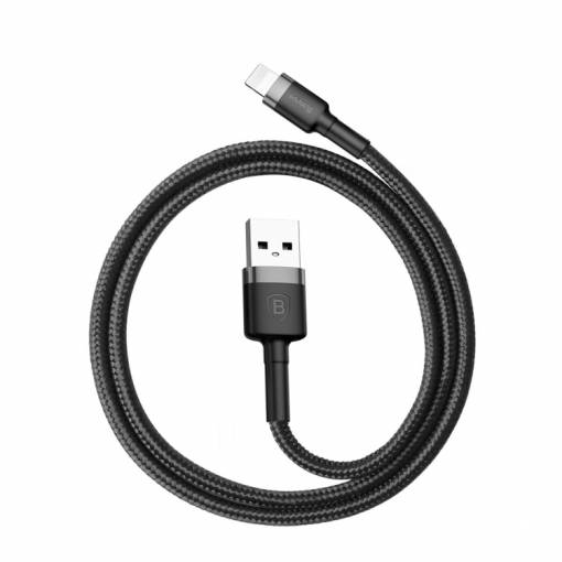 Foto - Baseus odolný lightning kabel 0,5 m - černo-šedá