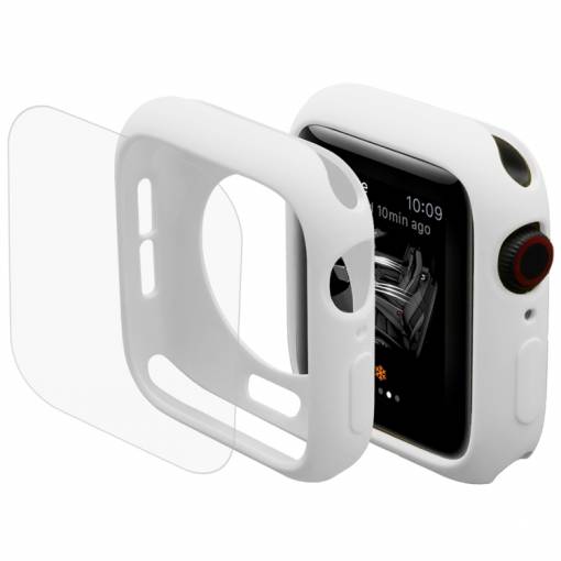 Foto - ENKAY Kryt + sklo pro Apple Watch 5 (44mm) - bílá