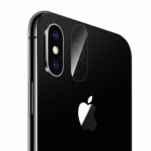 Foto - Tvrzené sklo na zadní kameru iPhone XS Max s otvorem na blesk