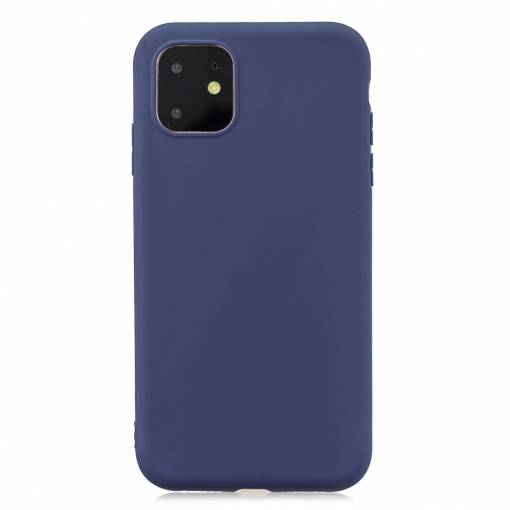 Foto - Matný silikonový obal na iPhone 11 - tmavě modrá