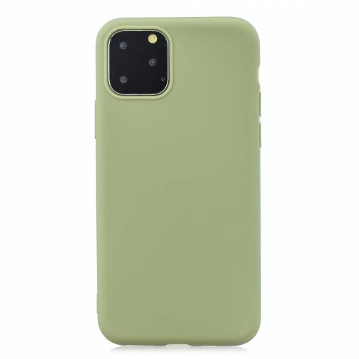 Foto - Matný silikonový obal na iPhone 11 Pro - hráškově zelená
