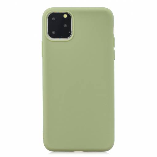 Foto - Matný silikonový obal na iPhone 11 Pro Max - hráškově zelená