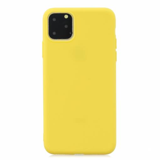 Foto - Matný silikonový obal na iPhone 11 Pro Max - žlutá