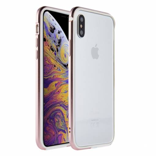 Foto - Sulada Hliníkový Bumper na iPhone XS Max - růžově zlatá