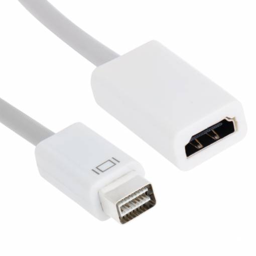 Foto - Redukce Mini DVI (samec) / HDMI (samice) - bílá