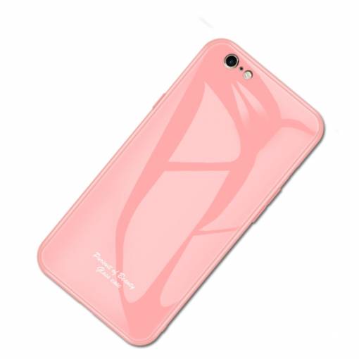 Foto - Kryt Macaron s tvrzeným sklem na iPhone 6 Plus - růžová