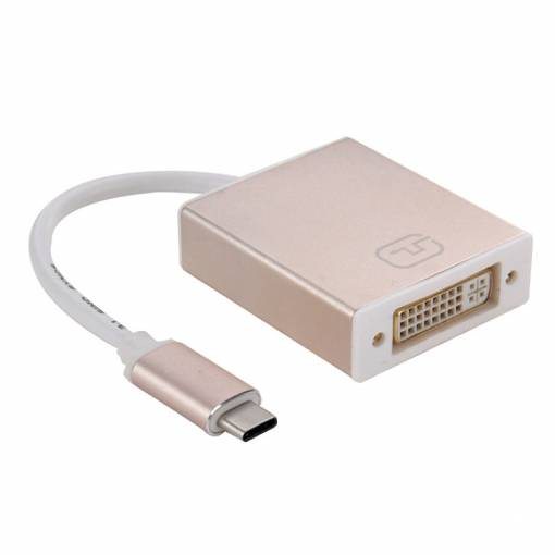 Foto - Redukce USB-C (samec) / DVI (samice) - zlatá
