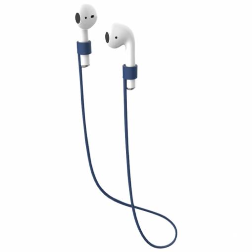 Foto - Silikonová Anti-lost šňůra pro bezdrátová sluchátka - tmavě modrá