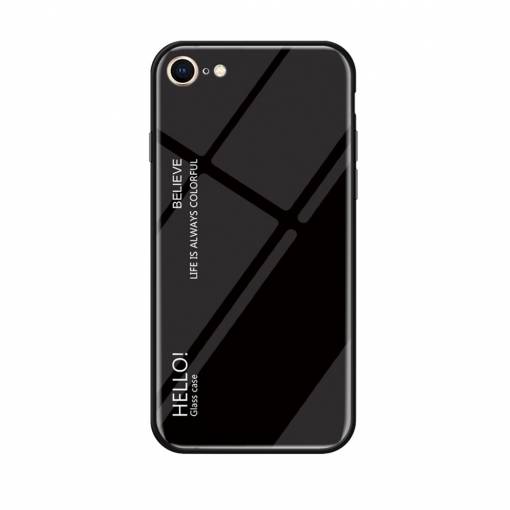 Foto - Gradient kryt s tvrzeným sklem na iPhone SE 2020/ 7/ 8 - černá