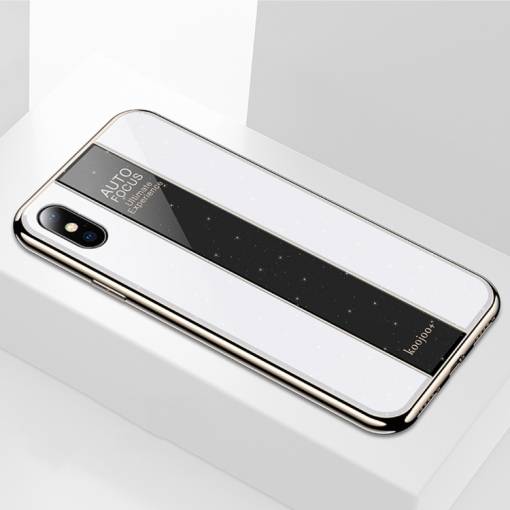 Foto - Galvanický kryt se sklem na iPhone XS Max - bílá