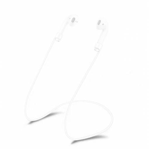 Foto - Silikonová Anti-lost šňůra pro bezdrátová sluchátka - bílá