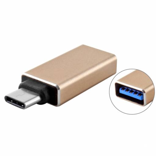 Foto - Redukce USB-C (samec) / USB (samice) - zlatá