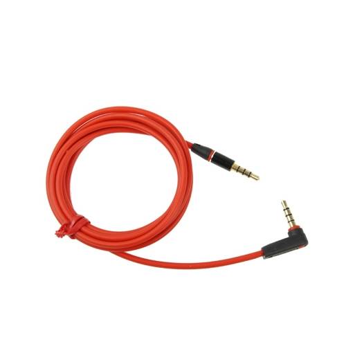 Foto - Audio kabel 1,2m 3.5 mm (samec) / 3.5 mm (samec) Tvar-L - červená