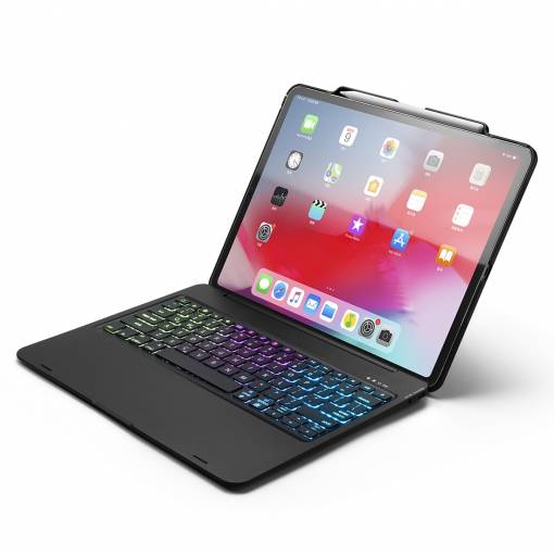 Foto - Podsvícená klávesnice pro iPad Pro 12.9" 2018 a 2020 + slot pro Apple Pencil - černá