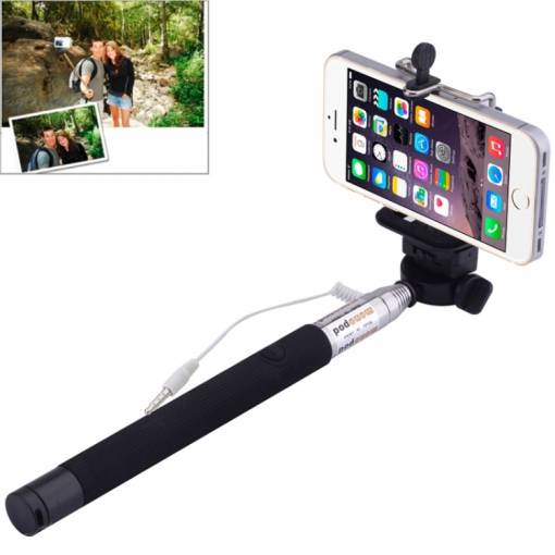 Foto - Teleskopická selfie tyč na mobil / iPhone - černá