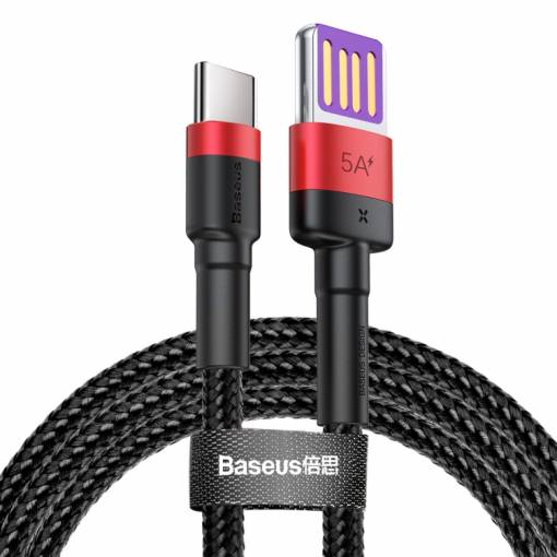 Foto - BASEUS USB-C 5A Kabel (1 M) - černo-červená