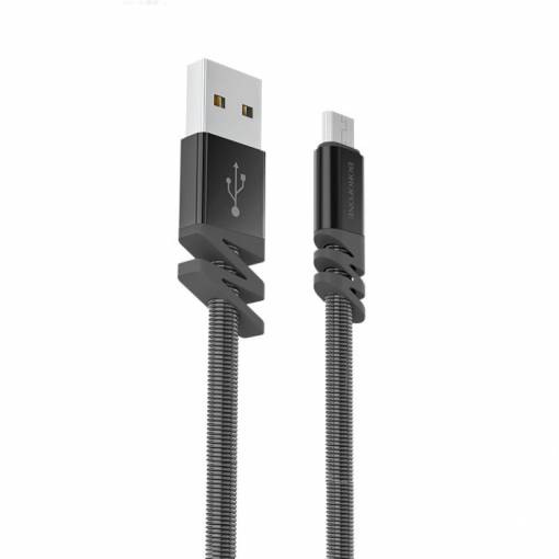 Foto - Odolný micro USB kabel 1 m Zig-Zag - černá