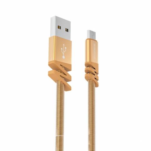 Foto - Odolný micro USB kabel 1 m Zig-Zag - zlatá