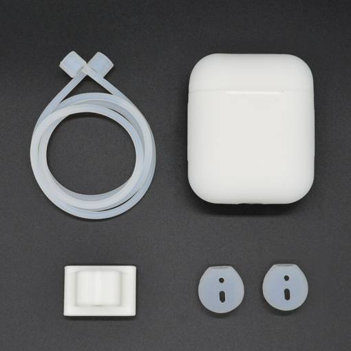 Foto - Silikonové pouzdro pro Airpods - zakalená bílá