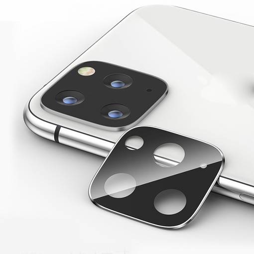 Foto - Tvrzené sklo Titanium na zadní kameru iPhone 11 Pro Max - stříbrná