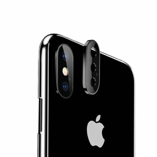 Foto - Tvrzené sklo Titanium na zadní kameru iPhone X/ XS - černá