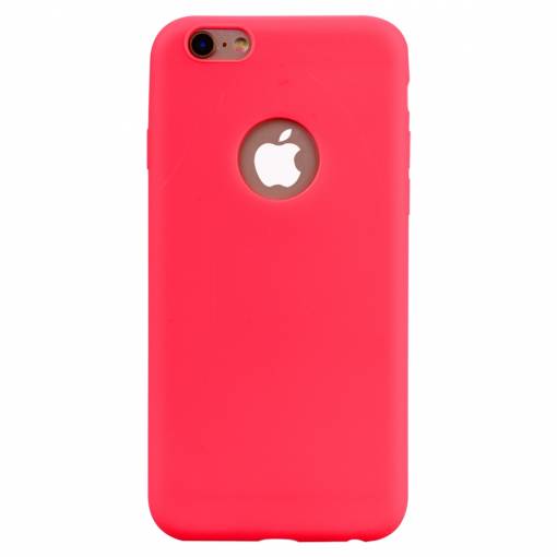 Foto - Obal s výřezem na logo na iPhone 6 - Candy Red