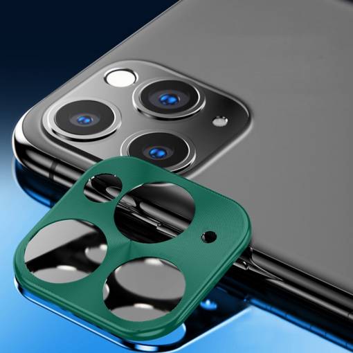 Foto - Kovový rámeček na zadní kameru iPhone 11 Pro/ 11 Pro Max - zelená