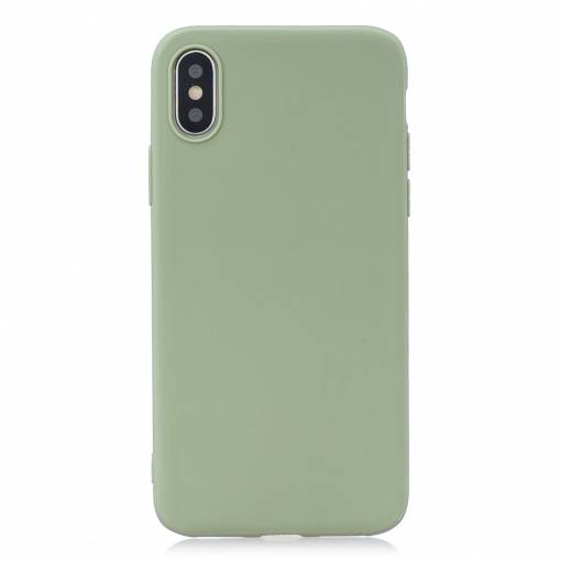 Foto - Matný silikonový obal na iPhone X/ XS - Pea Green