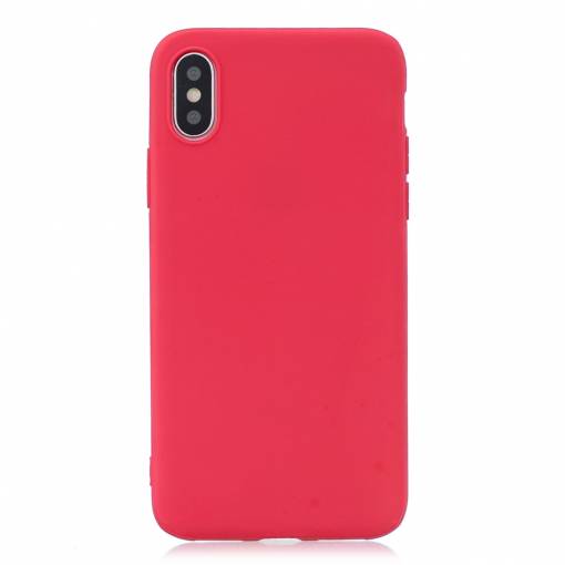 Foto - Matný silikonový obal na iPhone XS Max - Red