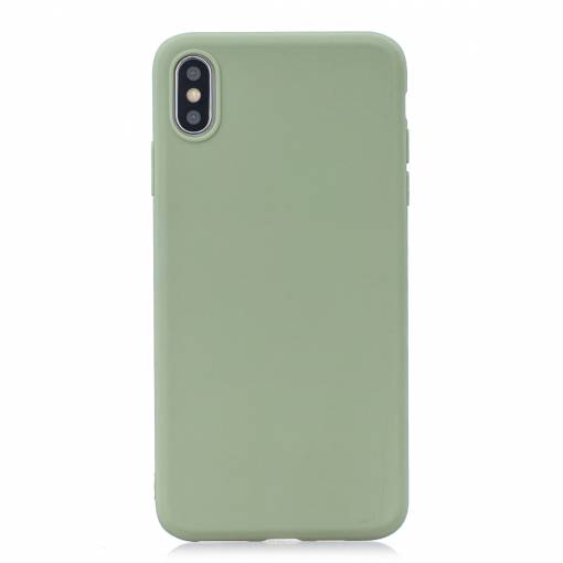 Foto - Matný silikonový obal na iPhone XS Max - Pea Green