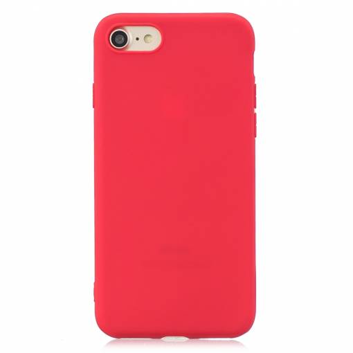 Foto - Matný silikonový obal na iPhone 7 - červená