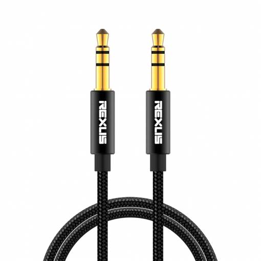 Foto - Odolný audio kabel Rexlis 3.5mm jack (1 m) - černá