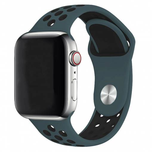 Foto - eses Silikonový řemínek pro Apple Watch - Modro černý, S/M/L, 38mm/40mm/41mm