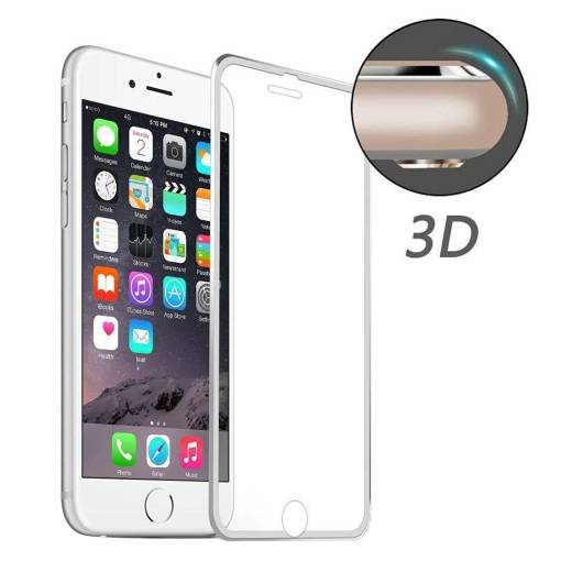 Foto - 3D tvrzené sklo pro iPhone 6/ 6S - stříbrný okraj