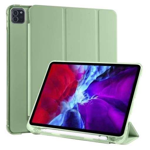 Foto - Pouzdro z PU kůže pro Apple iPad Pro 11 (2020) + slot pro Apple Pencil - Matcha Green