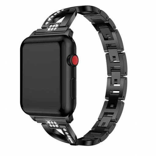 Foto - eses Kovový elegantní řemínek pro Apple Watch - Černý, 38mm/40mm/41mm