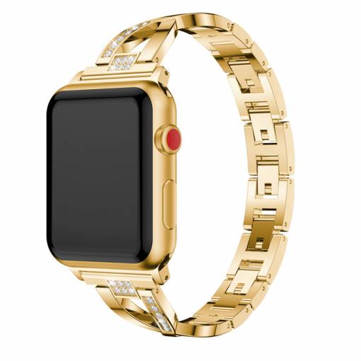 Foto - eses Kovový elegantní řemínek pro Apple Watch - Zlatý, 38mm/40mm/41mm