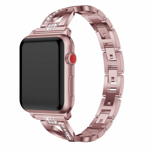 Foto - eses kovový elegantní řemínek pro Apple Watch růžový 38mm/40mm/41mm