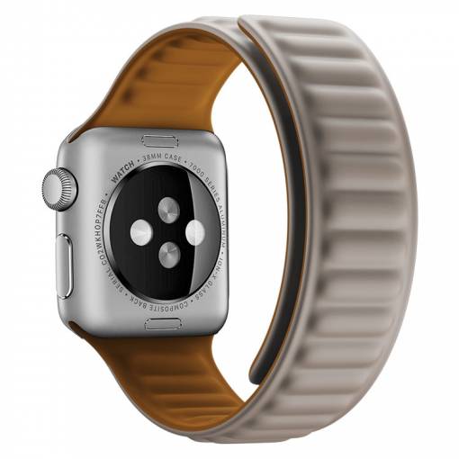 Foto - eses Silikonový magnetický řemínek pro Apple Watch - Béžový 38mm, 40mm, 41mm